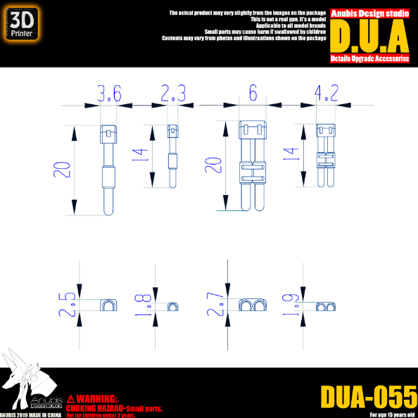 Anubis DUA055 3D Print Addon Detail Parts For MG HG RG Gundam