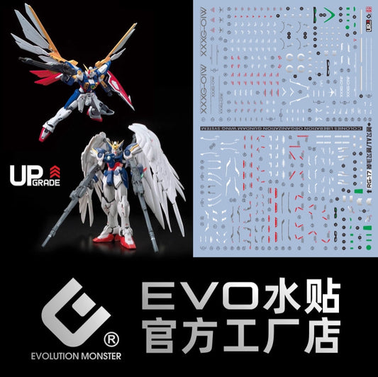 EVO RG 1/144 Wing Zero EW TV ver Fluo Water Slide Decal