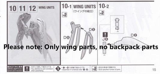 CB BANDAI MG 1/100 WING GUNDAM ZERO EW Ver.Ka Wing Replacement Parts