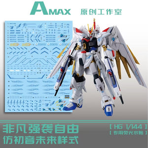AMAX Water Slide Decal for HG 1/144 Mighty Strike Freedom Hatsune Miku Type decal (Kits not include) AMAXHGMR008