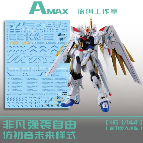 AMAX Water Slide Decal for HG 1/144 Mighty Strike Freedom Hatsune Miku Type decal (Kits not include) AMAXHGMR008