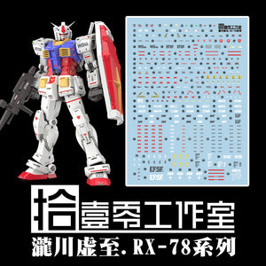 1010 Water Slide Decal for Kyoshi Takigawa Type RG 1/144 RX-78-2 2.0 (Not include model or kits) 1010RG007
