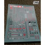 DL DALIN Water slide decal MG Series Ka Nu Hi Nu  00Q GN4 JUSETICE UNICORN DYNAMES RX78