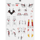 1010 MG MB 1/100 RED FRAME Water Slide Decal 1010MG029