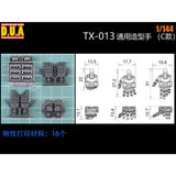 ANUBIS 3D print detail upgrade parts TX013 general use hands for 1/144 zaku in the kits