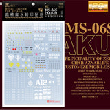 20250722 Artisan's Club PG03 PG 1/60 夏亚专用扎古2 红有三 Water Slide Decal