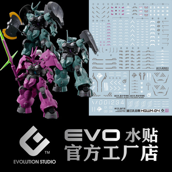 20250721 EVO HG 1/144 TWFM Guel's Dilanza / lauda's dilanza / dilanza Standrard Type  Water Slide Decal EVOHG004