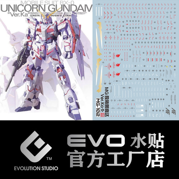 20250721 EVO MG RX-0 Unicorn fluo GOLD coating water slide decal EVOMG015 EVOMG016