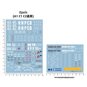 20250722 Artisan's Club MG 1/100 ZETA plus A1/C1/C2 Water Slide Decal MG046