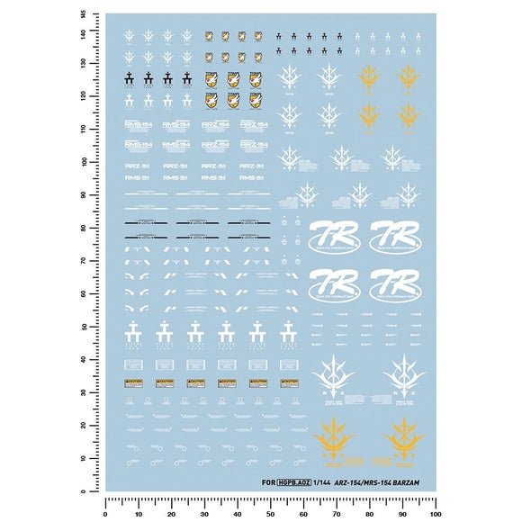 20250722 Artisan's Club HG 1/144 ARZ-154 MRS -154 Barzam AOZ Water Slide Decal [HGPB.AOZ]