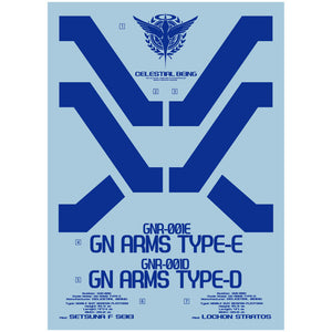 1010 Water Slide Decal MB GNR-001E/D GN Arms Type E / D Stand 1010MG035 1010MG036