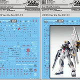 DL DAlibabaN Water slide decal UC09 MG RX-93V KA.NU Gold Coating.