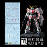 Transamsphere TRS MGEX MG 1/100 Unicorn Ver.ka Water Slide Decal TRSMG006