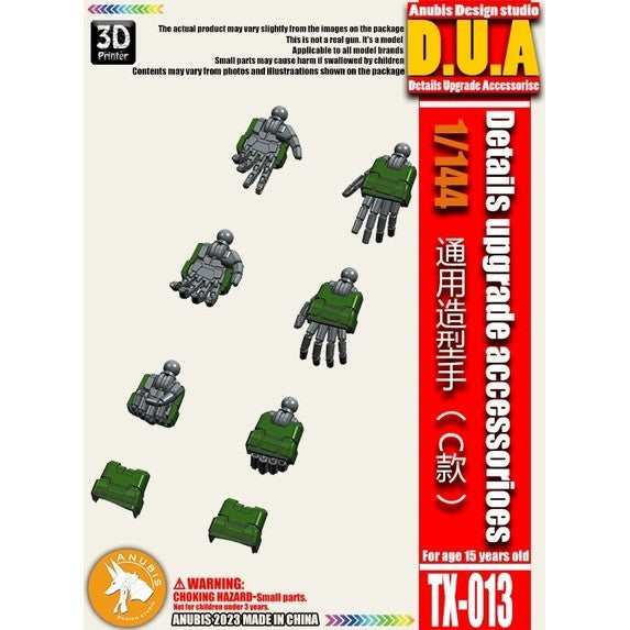 ANUBIS 3D print detail upgrade parts TX013 general use hands for 1/144 zaku in the kits
