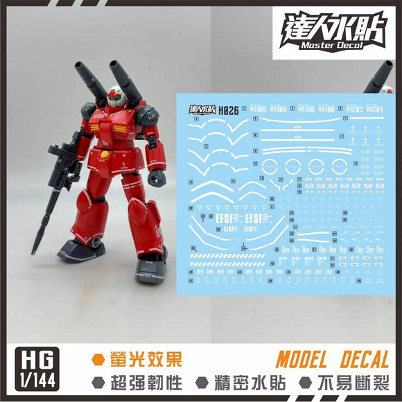 MASTER Water Slide Decal H026 RX-77-2 HG 1/144 Guncannon Fluo Type Collectibles
