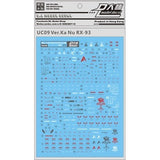 DL DAlibabaN Water slide decal UC09 MG RX-93V KA.NU Gold Coating.