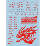 1010 MG MB 1:100 MBF-P02 red dragon red frame Water Slide Decal 1010MG021