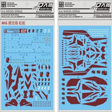 DL DALIN Water slide decal MG Series Ka Nu Hi Nu  00Q GN4 JUSETICE UNICORN DYNAMES RX78