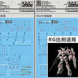 DL DALIN Water slide decal RG HG 1/144 RX-0 UNICORN