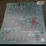 DL DALIN Water slide decal MG Series Ka Nu Hi Nu  00Q GN4 JUSETICE UNICORN DYNAMES RX78