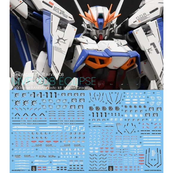 YAN FLAME Water Slide Decal GHOST MG 1/100 Eclipse SEED MSV Fluo Type (YANMG011) 20250721