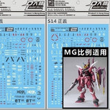 DL DALIN Water slide decal MG 1/100 SEED ZGMF-X09A Justice
