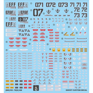 YAN FLAME Water Slide Decal GHOST MG 08MS RX-79 G GROUND GM Fluo (YANMG020) 20250721