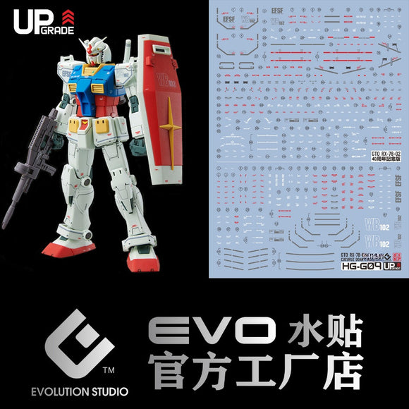 20250721 EVO HG 1/144 GTO RX-78-2 RX78-2 RX78 Fluo Water Slide Decal EVOHG038