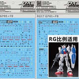 DL DALIN Water slide decal RG 1/144 RX78 GP01+FB