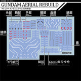 20250721 EVO HG 1/144 TWFM AERIAL REBUILD / TICKBALANG  / ZOWORT / PHARACT / HEINDREE Water Slide Decal EVOHG005