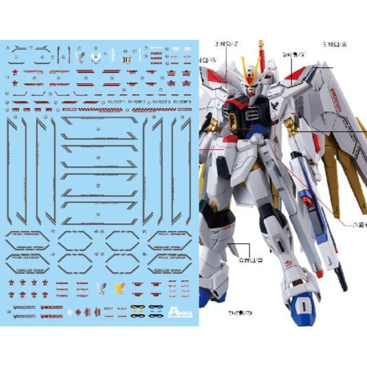Amax Water Slide Decal HG 1/144 HG Mighty Strike Freedom Fluo AMAXHG011