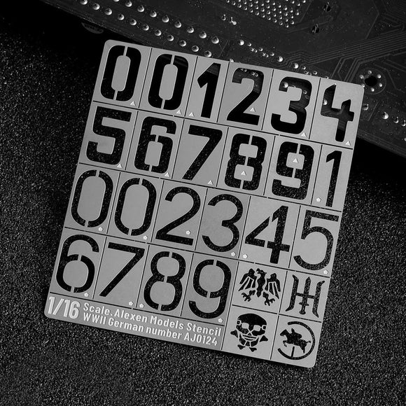 Alexen AJ0124 Stencil Tools for HENGLONG 1/16 Tank WW2 German Number Tools