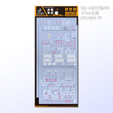GUGU HG 1/144 GTO RGM-79 GM  Water Slide Decal GUGUHG005