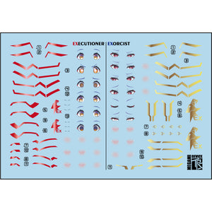 TRS Transamsphere  MD MEGAMI DEVICE 13 14 EXECUTIONER+EXORCIST WIDOW FAG FRAME ARMS GIRL FACE Water slide decal TRSQTTO002