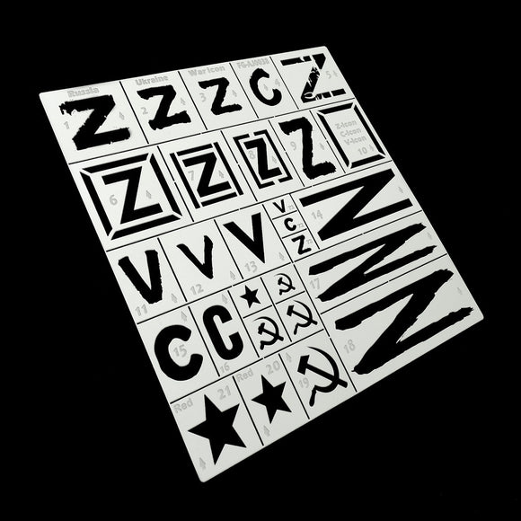 Alexen AJ0038 Stencil Tools for Russian Symbol Z / V Tank Sign logo