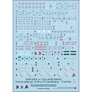 Transamsphere TRS RG 1/144 RX-93 NU V Double FIN FUNNEL Type Water Slide Decal (Kits not included) TRSRG024