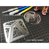 Alexen AJ0092 Angle Fixed Measurement Scribing Template Ruler 4in1 Tools