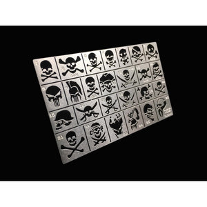 Alexen AJ0040 Stencil 26 Style Skeleton Hollow Out Stencil fit for 1/100 Zaku Zeon Series 1/35 M1A2 Series / Meng Pickup