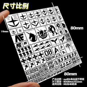 Alexen AJ0077 Stencil Pad for HG MG GM series EFF Number Sign Logo