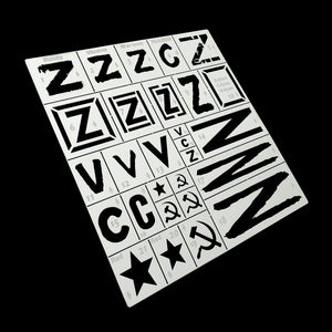 Alexen AJ0038 Stencil Tools for Russian Symbol Z / V Tank Sign logo