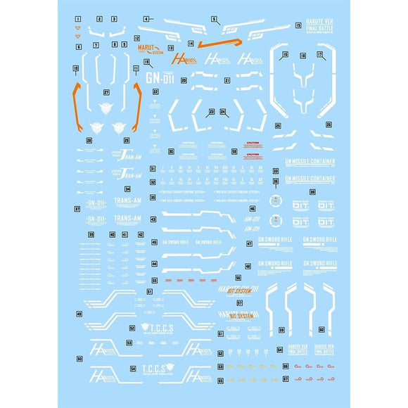Calily HG 1/144 GN-011 Harute Final Battle Ver Water Slide Decal (Kits not included)