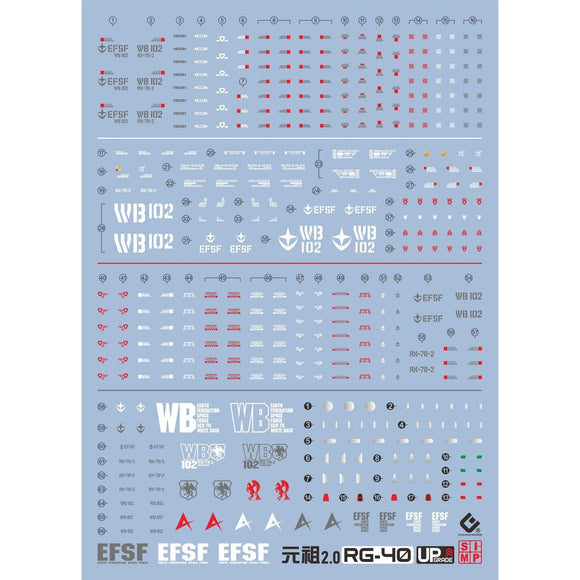 20250721 EVO Water Slide Decal RG 1/144 RX-78-2 RX78-2 2.0 EVORG032