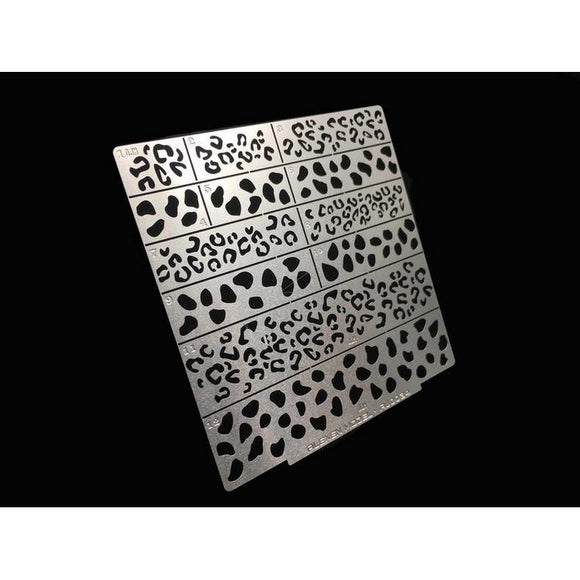 Alexen AJ0034 Etched Sheet Stencil Tools Leopard Print Camouflage CAMO Style