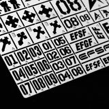 Alexen AJ0077 Stencil Pad for HG MG GM series EFF Number Sign Logo