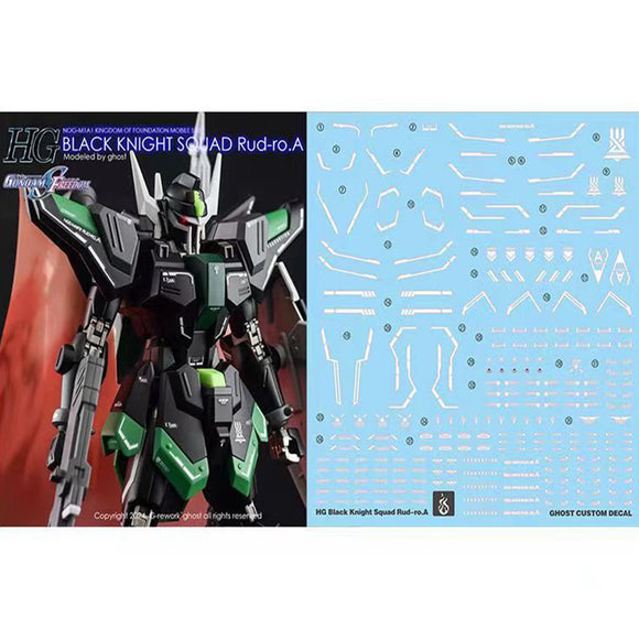 YAN FLAME Water Slide Decal GHOST for HG 1/144 SEED Black Knight Squad Rud-ro.A