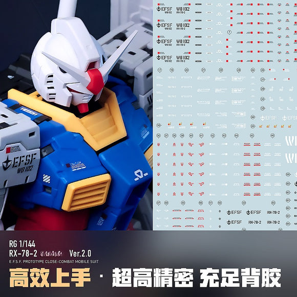 LNX Water Slide Decal for RG RGU 1/144 RX-78-2 VER 2.0