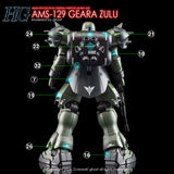 YAN 水転写デカール HG AMS-129 ギラ・ズール 全タイプ用 蛍光タイプ キットなし